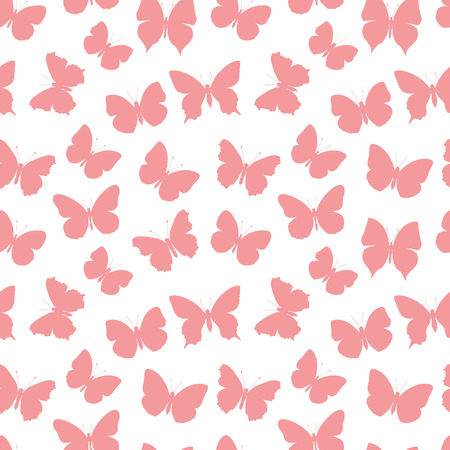 Pink seamless pattern butterflyのイラスト素材