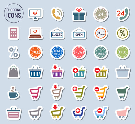 Shopping icons set. Vectorのイラスト素材