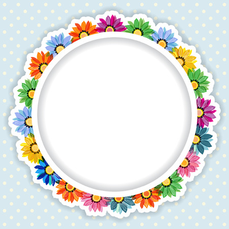 Frame of colorful flowersのイラスト素材
