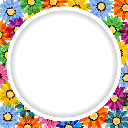 Frame of colorful flowersのイラスト素材