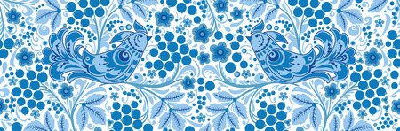 seamless texture floral ornament Russian style Khokhloma 5