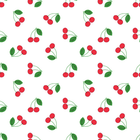 seamless pattern of fruit - cherriesのイラスト素材