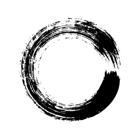 vector brush strokes circles of paint on white backgroundのイラスト素材