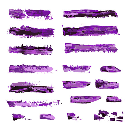 realistic color vector brush strokes of paint on white backgroundのイラスト素材
