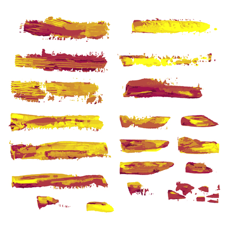 realistic color vector brush strokes of paint on white backgroundのイラスト素材