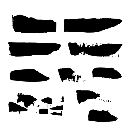 realistic color vector brush strokes of paint on white backgroundのイラスト素材