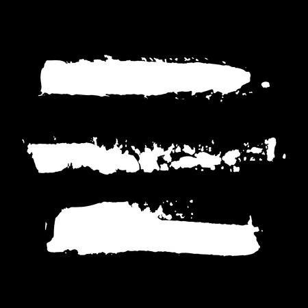 realistic color vector brush strokes of paint on black backgroundの写真素材