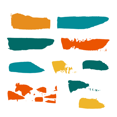 realistic color vector brush strokes of paintの写真素材