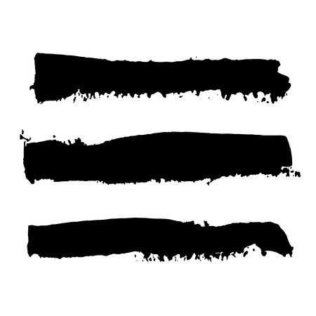 realistic color vector brush strokes of paint on white background の写真素材