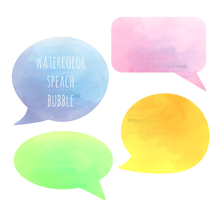 vector watercolor speach bubbleのイラスト素材