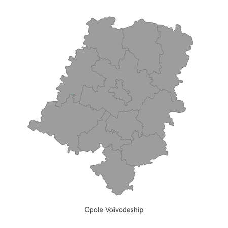 vector illustration: administrative map of Poland. Opole Voivodeship map with gminasのイラスト素材