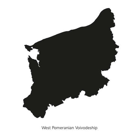 vector illustration: administrative map of Poland. West Pomeranian Voivodeship map with gminasのイラスト素材