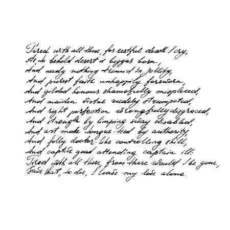 Vector: Handwritten text in English with a pen, a poem by William Shakespeareのイラスト素材