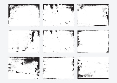 Set of Scratched Gritty Grunge Background Texture Vector. Dust Overlay Distress Grainy Grungy Effect and Decorative Noise Effectの写真素材