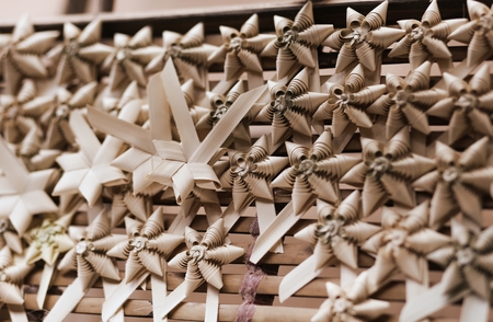 Dry sugar palm leafの写真素材