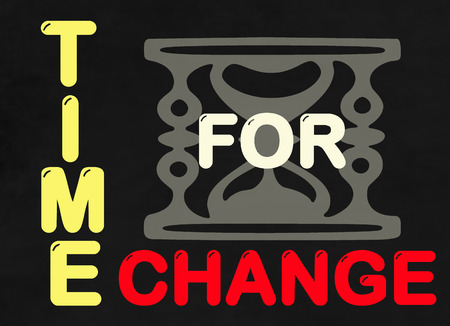 Time for change word on blackboardの写真素材