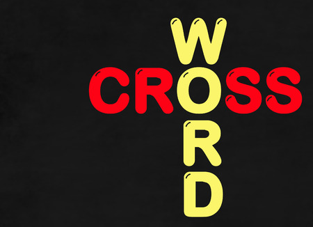 Cross word on blackboardの写真素材