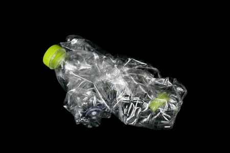 Recycle made of used plastic bottles. Picture Concept of recycle black background.
