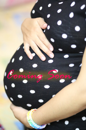pregnancy, woman who's have big stomachの写真素材