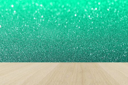 old wooden and green glitter abstract for backgroundの写真素材