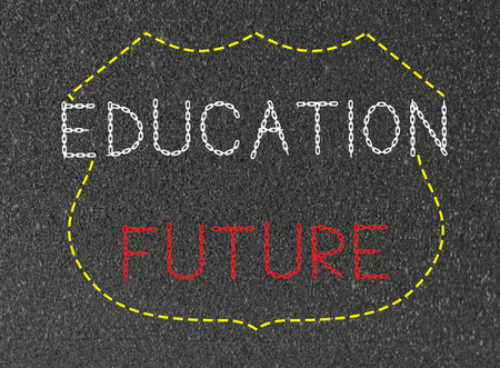 Education future word  on black backgroundの写真素材