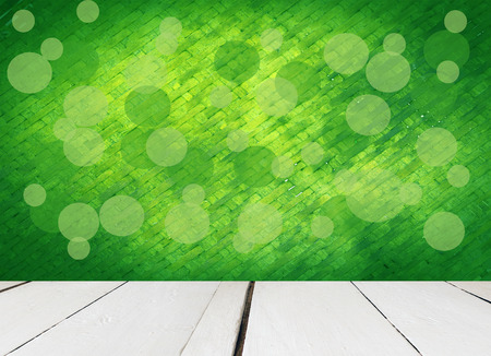 Old white wooden with abstract green backgroundの写真素材