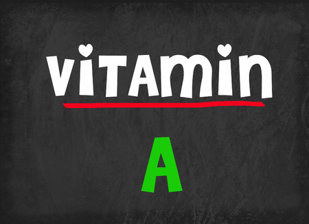 Vitamin A on blackboardの写真素材