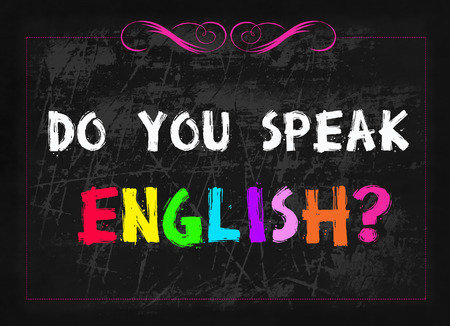 do you speak english word on blackboardの写真素材