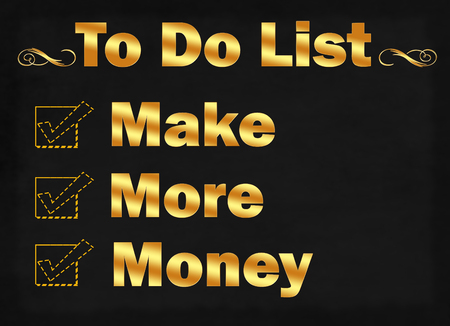To do list, make more money word on blackboardの写真素材
