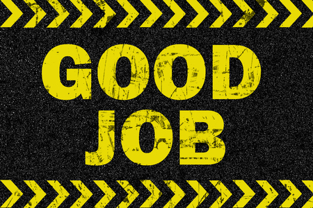 GOOD JOB on grunge rubber blackboardの写真素材