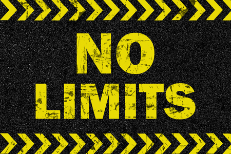 NO LIMITS on grunge rubber blackboardの写真素材