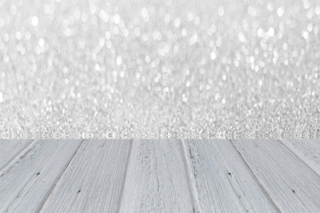 Wooden on white bokeh abstract background, for montage or display your productsの写真素材