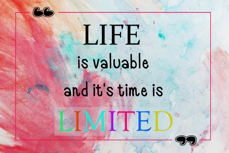Inspirational quote, life quote, love quote, motivational quote on watercolor backgroundの写真素材