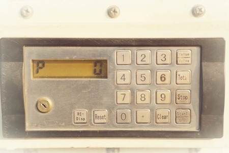 Numeric keypad oil control for fill oilの写真素材