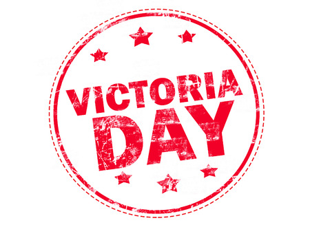 Victoria day on red grunge rubber stampの写真素材