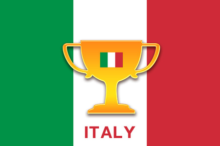 Italy flag for footballの写真素材