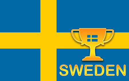 Sweden flag for footballの写真素材