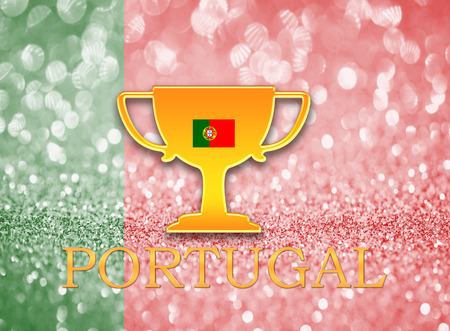 Portugal flag for footballの写真素材