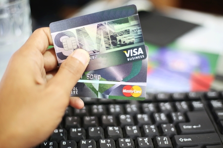 close up of credit cardのeditorial素材