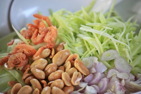 ingredient of spicy mango saladの写真素材