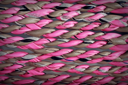 Close up of plastic rope, cradleの写真素材