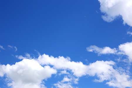 clear blue sky with cloudの写真素材