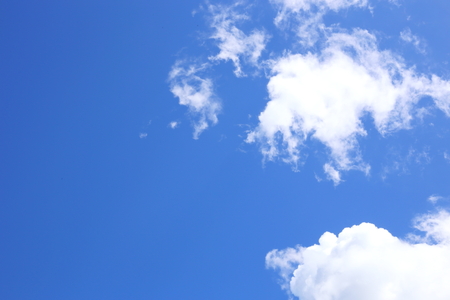 clear blue sky with cloudの写真素材