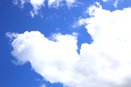 clear blue sky with cloudの写真素材