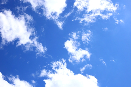 clear blue sky with cloudの写真素材