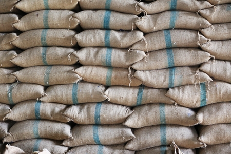 Gunny-bag rice packageの写真素材