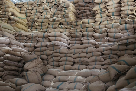Gunny-bag rice packageの写真素材