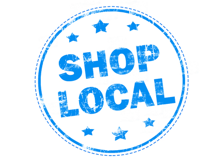 Shop local grunge rubber stampの写真素材