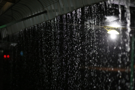 raining at nightの写真素材