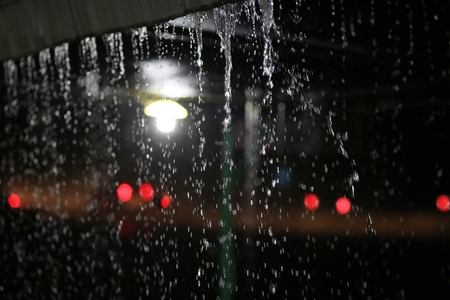 raining at nightの写真素材